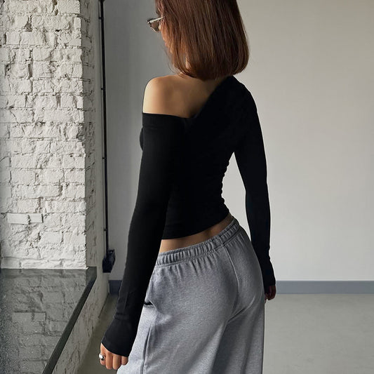 Women's Long-sleeved Tight Off-shoulder Top