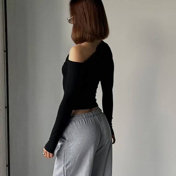Women's Long-sleeved Tight Off-shoulder Top