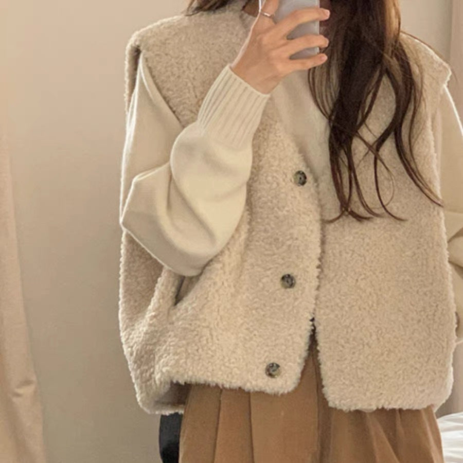 Soft Girl Teddy Vest – Cream