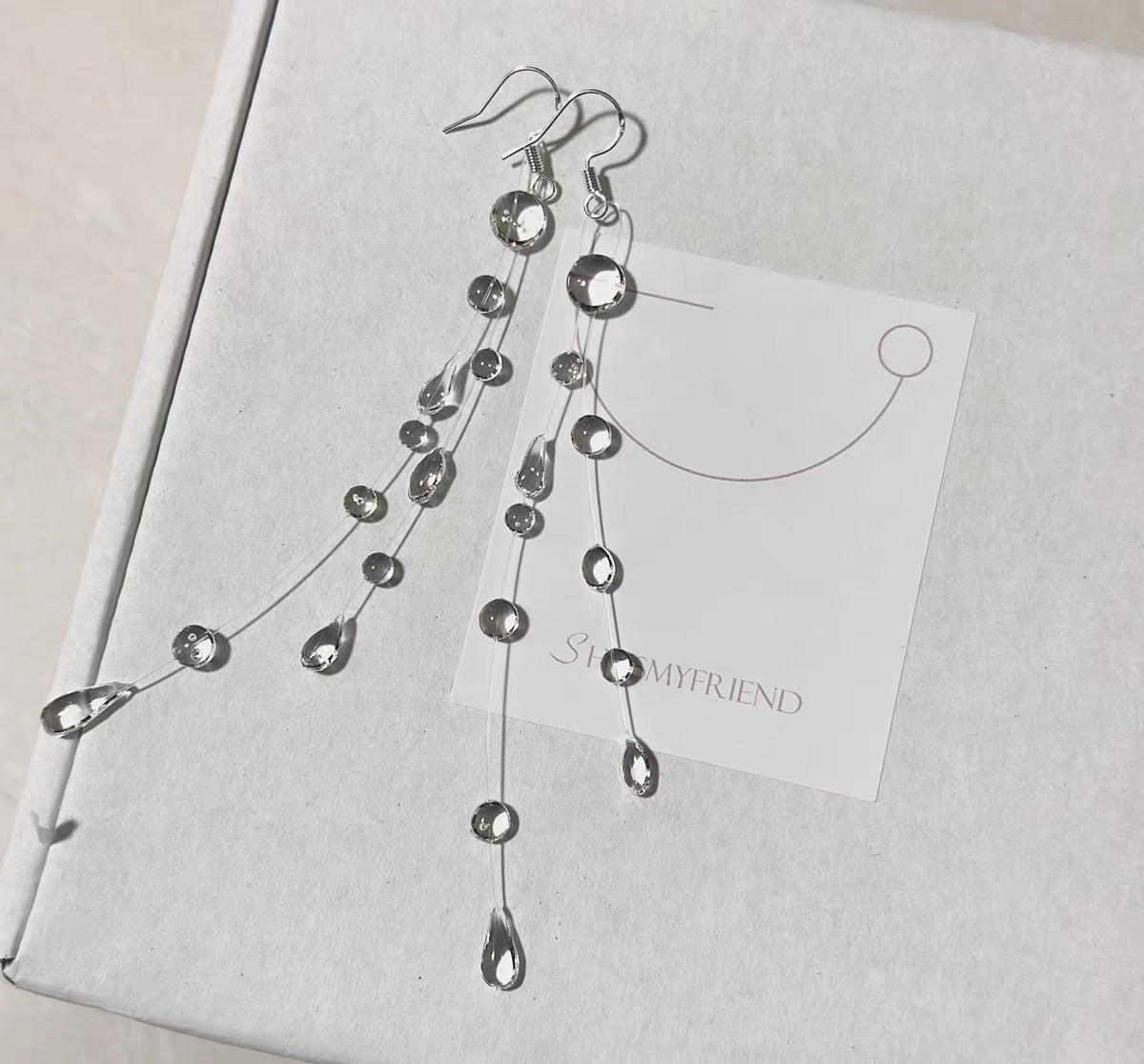 Frosted Dewdrop Jewelry Unique Design Handmade Frosted Dewdrop Elegant Waterdrop Necklace Earrings