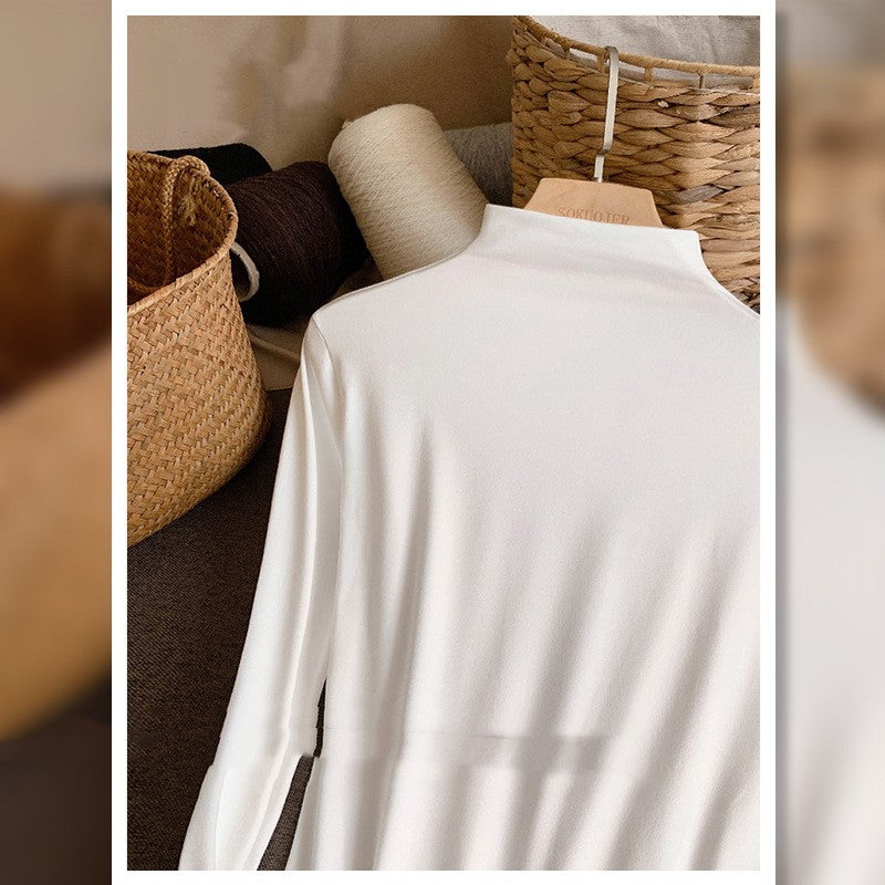 Double-sided Sanding Half Turtleneck Bottoming Shirt