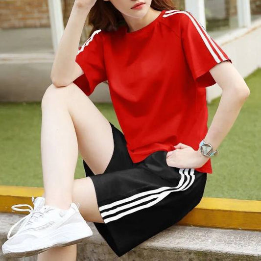 Summer Loose Short Sleeve Shorts Two-piece Trendy