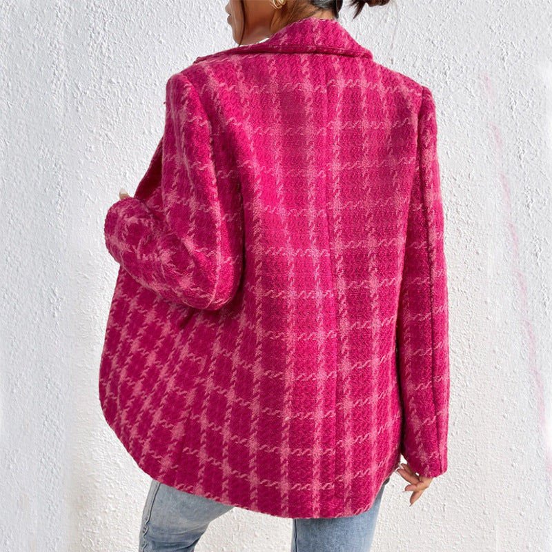 European And American Elegant Plaid Coat Mid-length - SD & CO.