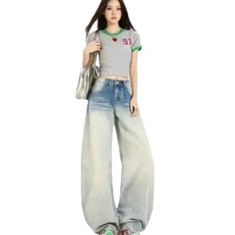 Women's Autumn High Street Loose Floor-Length Scissor Pants