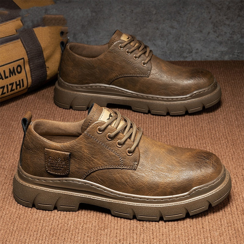 Men's Autumn Black Soft End Business Leather Men's Shoes Outdoor British