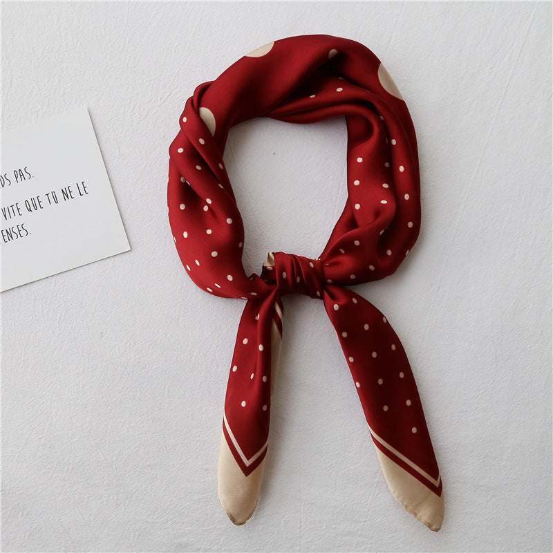 Literary small square retro scarf