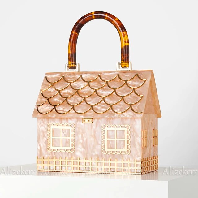 Copy of Box Evening Clutch Bags Women Luxury Designer Acrylic Handle House Shaped Purses And Handbags Wedding Party