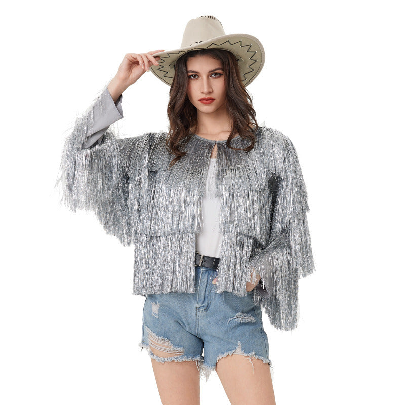 Tassel Long Sleeve Springsummer Cardigan Jacket - SD & CO.