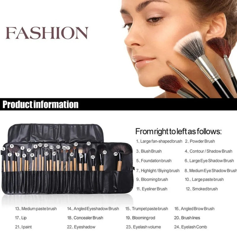 Gift Bag Of 24 Pcs Makeup Brush Sets Professional Cosmetics Brushes Eyebrow Powder Foundation Shadows Pinceaux Make Up Tools - SD & CO.