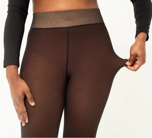 Copy of One line genuine skin penetrating leggings with plush insulation for women