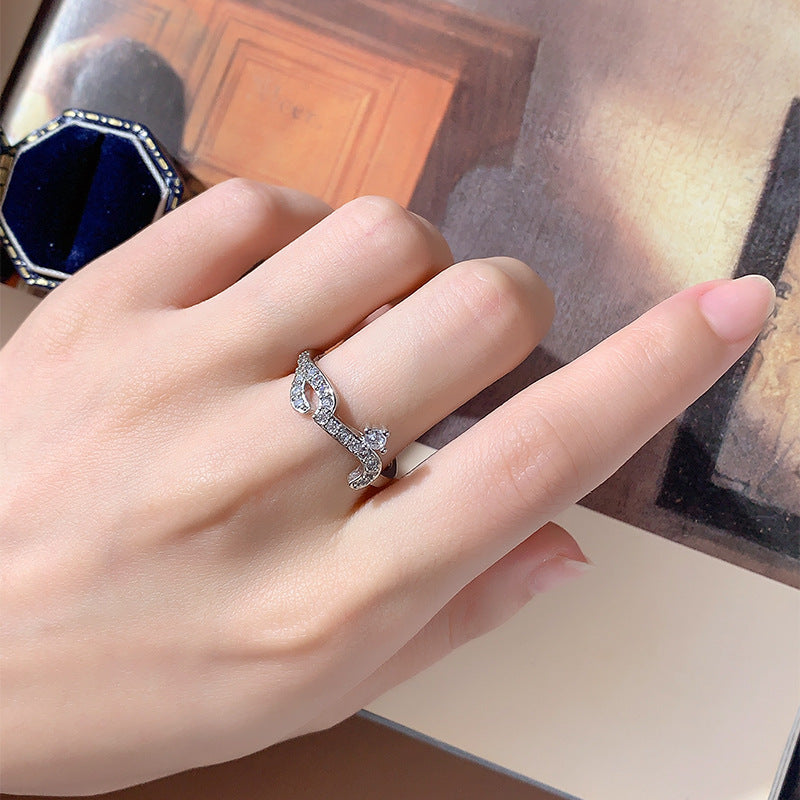 Simple Full Diamond Row Rose Gold Split Ring