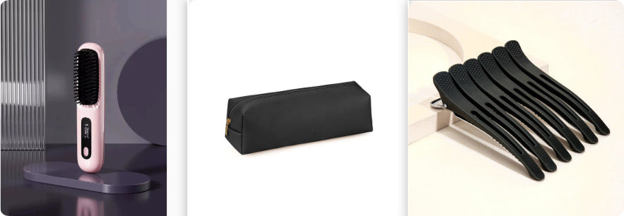 2 In 1 Straight Hair Comb Wireless Hair Straightener Brush Hair Fast Heating Portable Hot Curler USB Charging - SD & CO.