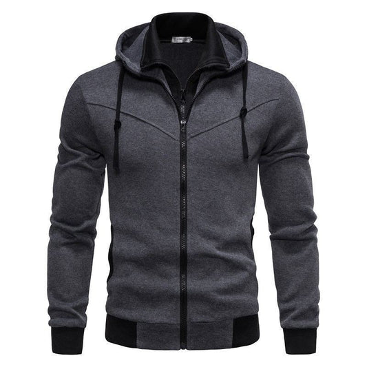 Sports Leisure Color-block Hooded Jacket