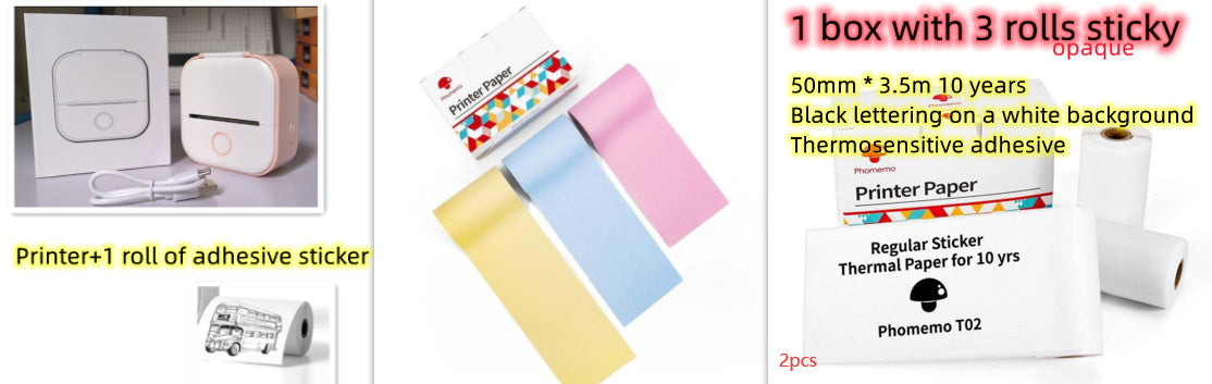 Portable Mini Thermal Label Printer Home Photo Printer Student Wrong Question Printer Bluetooth-compatible Mini Label Printer Price Tag - SD & CO.