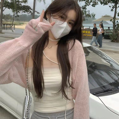 Fashion Sunscreen Knitted Cardigan Coat For Women