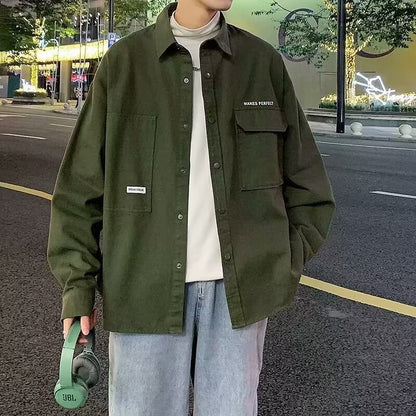 Fashion Loose Oversized Cardigan Long Sleeve Shirt Men - SD & CO.