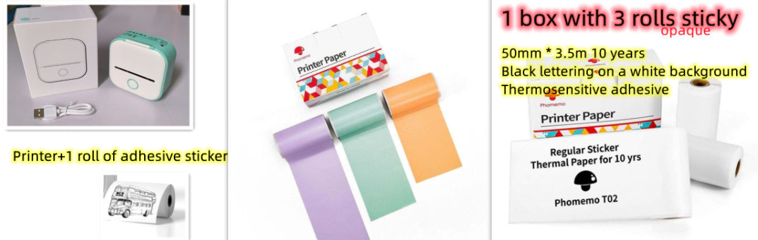 Portable Mini Thermal Label Printer Home Photo Printer Student Wrong Question Printer Bluetooth-compatible Mini Label Printer Price Tag - SD & CO.