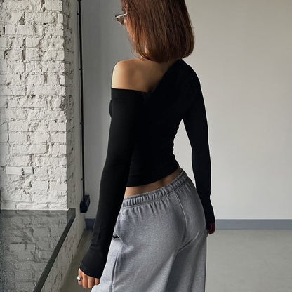 Women's Long-sleeved Tight Off-shoulder Top