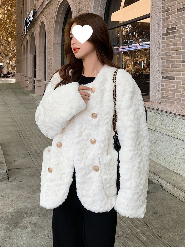 Double-Button Plush Winter Coat - SD & CO.