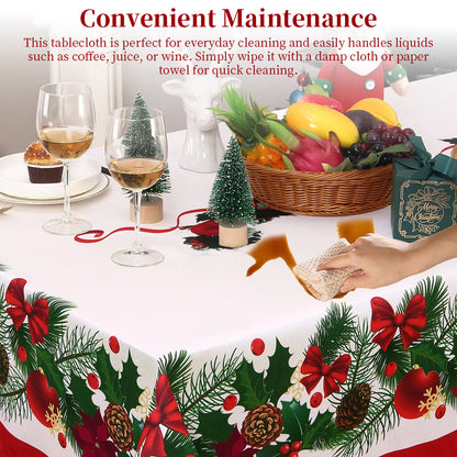 Copy of Christmas table runner with pine holly needle, holiday dining decor