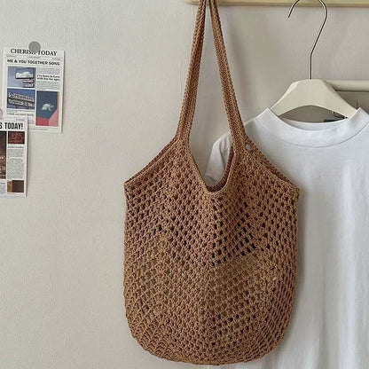 Hand-woven Hollow Shoulder Support Extra Large Bag