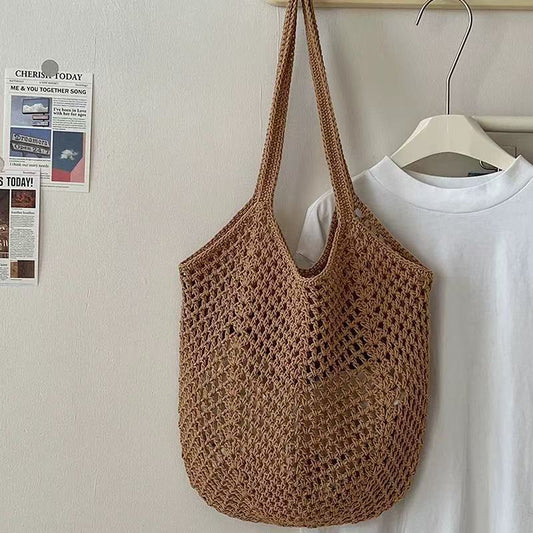 Hand-woven Hollow Shoulder Support Extra Large Bag