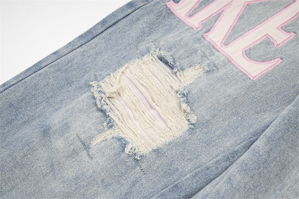 Ripped Beggar Denim Trousers For Men And Women