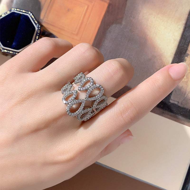 Inlaid Zircon European And American Women's Ring