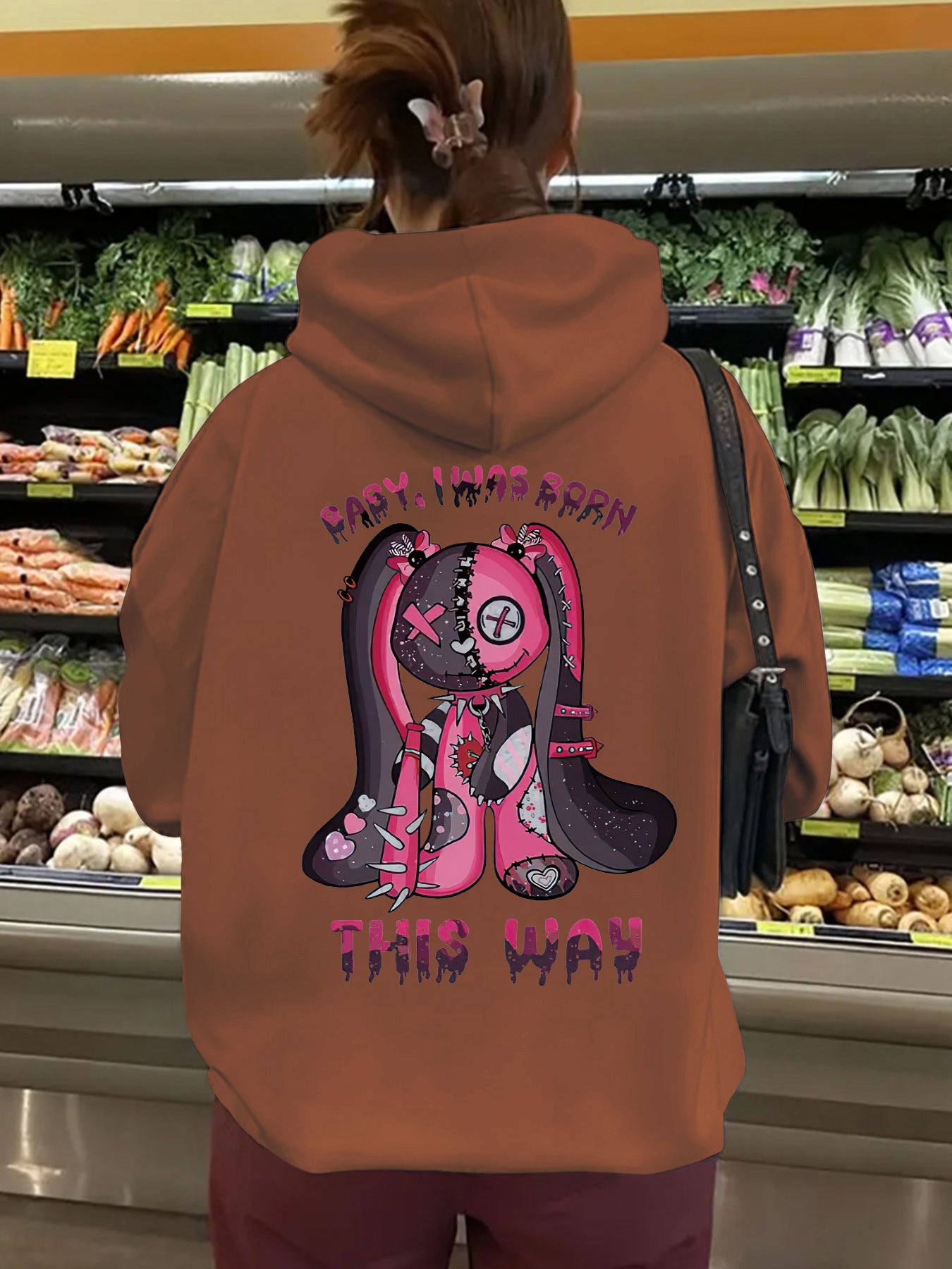 Cartoon printed hoodie