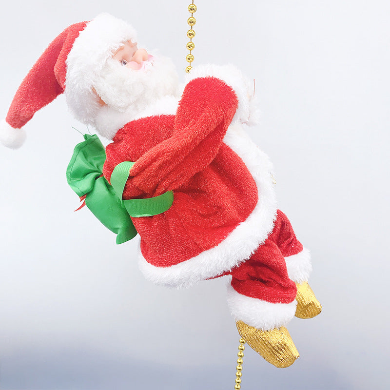 Climbing Beads Santa Claus Climbing Stairs Santa Claus Electric Christmas Window Decoration Supplies Christmas Toys