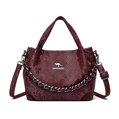 Niche Chain Versatile Genuine Leather Pleated Shoulder Bag