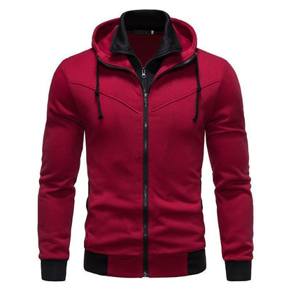 Sports Leisure Color-block Hooded Jacket