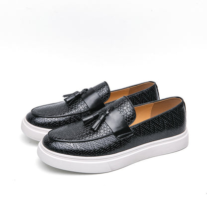 Casual Fashion Men's Plus Size Fringed Leather Shoes