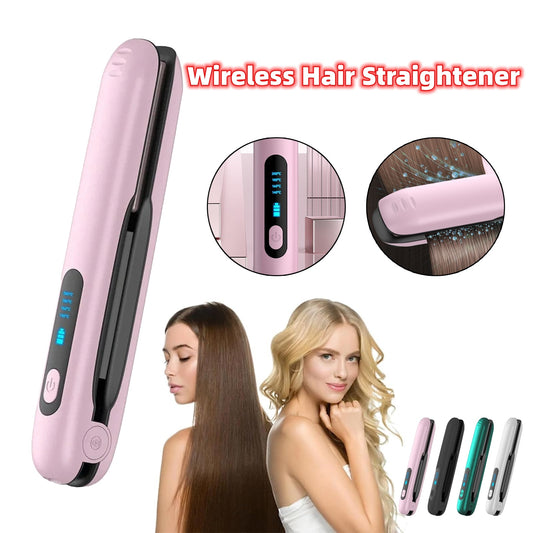 Wireless Hair Straightener Flat Iron Mini 2 IN 1 Roller USB 5000mAh Max 200 Degree Portable Cordless Curler 4 Levels Dry And Wet Uses - SD & CO.