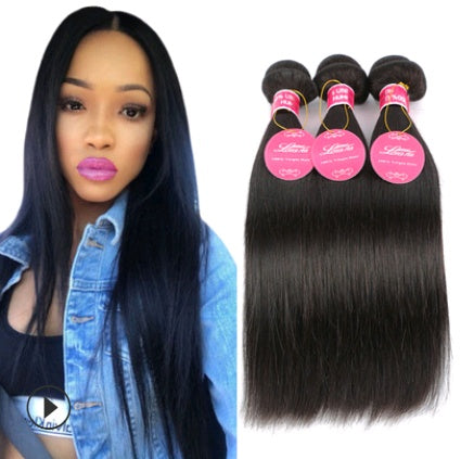 Real human hair straight wave human hair hair curtain natural color wig hair extension - SD & CO.