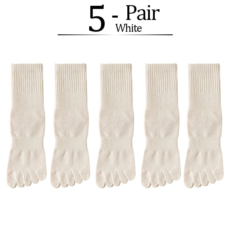 5 Pairs/lot Women Five Fingers Socks 100% Cotton Solid Colour Ladies Split Toe Sports Socks Spring Autumn Harajuku Toe Socks