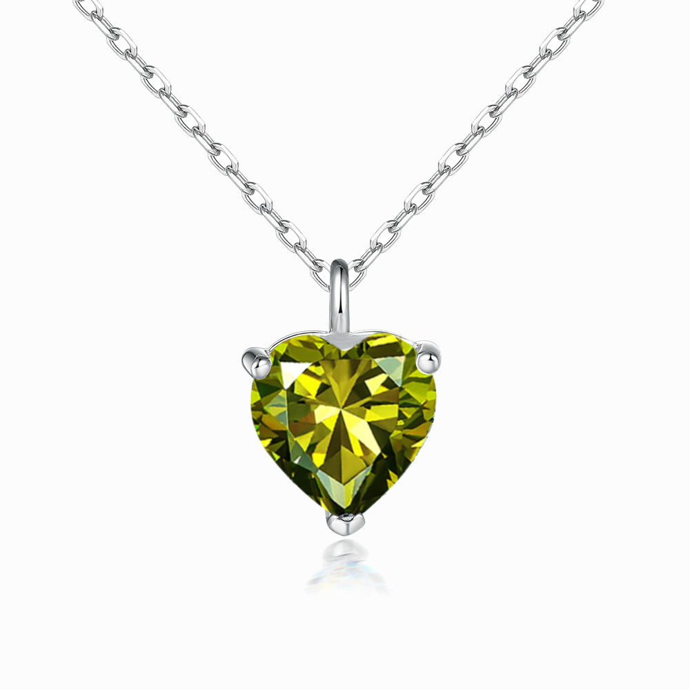 Simple Heart-shaped Zircon Pendant Necklace Versatile