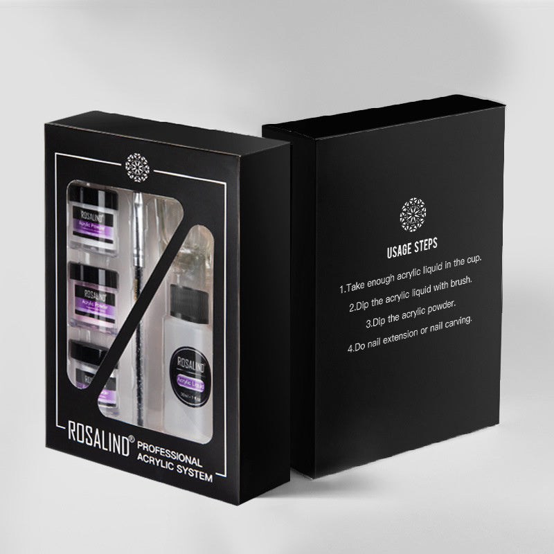 Nail Powder Acrylic System Kit Professional Nail Art Tool Set Contain Glass Cup Acrylic Liquid Extention Carving Manicure - SD & CO.