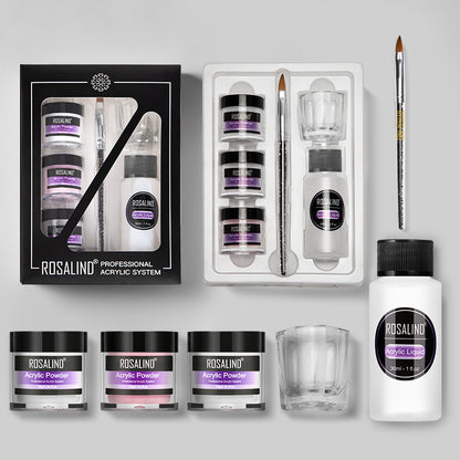 Nail Powder Acrylic System Kit Professional Nail Art Tool Set Contain Glass Cup Acrylic Liquid Extention Carving Manicure - SD & CO.