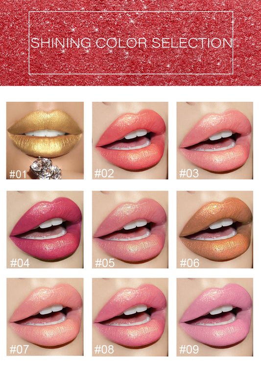 Shiny Metallic Lipstick Pearlescent Color Temperature Change Lipstick Gilt Lipstick - SD & CO.