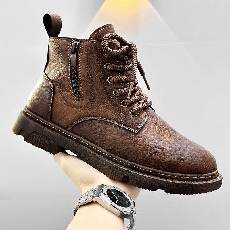 Autumn Leather Boots Men's Versatile Retro Trendy Versatile Casual Martin Shoes