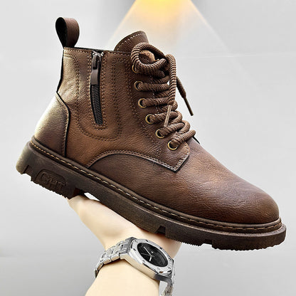 Autumn Leather Boots Men's Versatile Retro Trendy Versatile Casual Martin Shoes