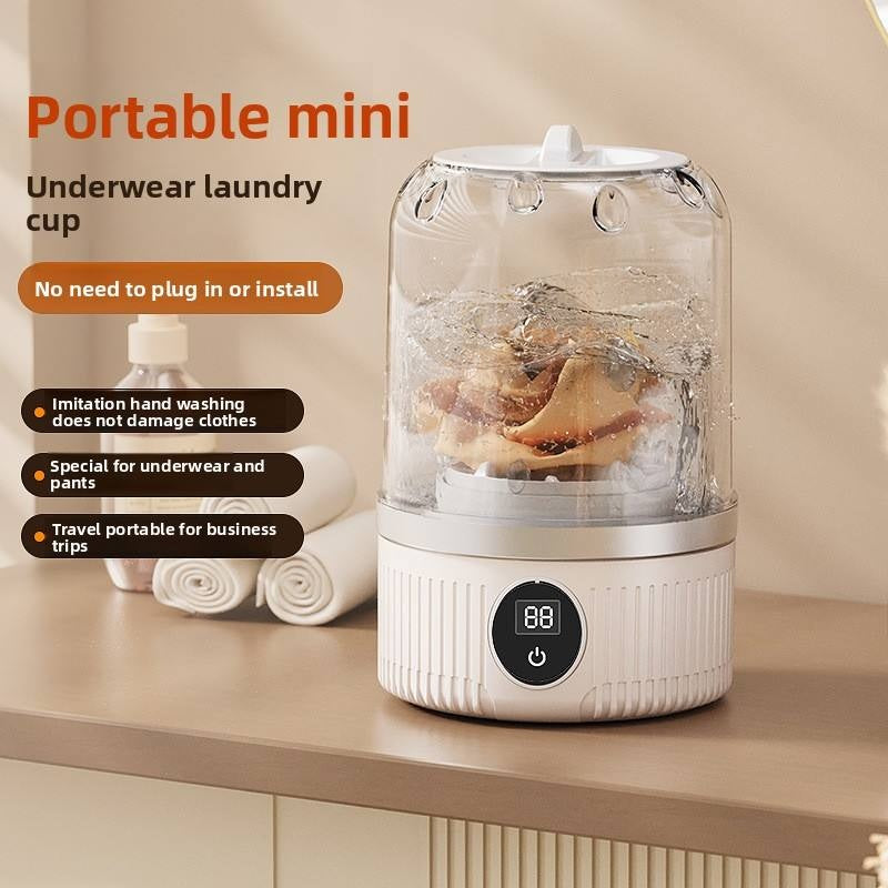 Portable Mini Underwear Washer – Upgraded Rechargeable Cordless Laundry Cup for Bras, Underwear & Socks