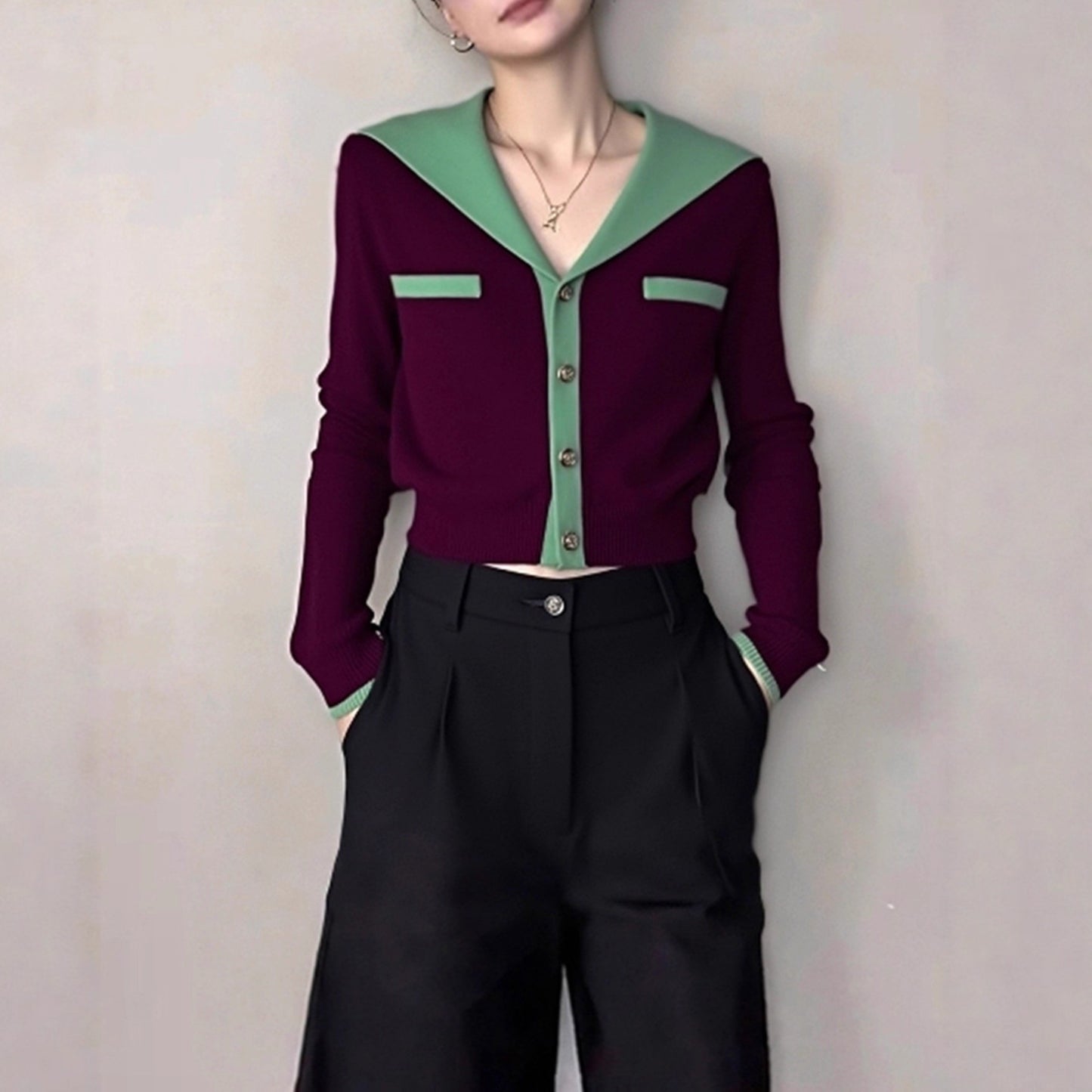 Lavender Knit Cardigan for Women, Soft and Relaxed Style, High-End Look, Perfect Outerwear Top