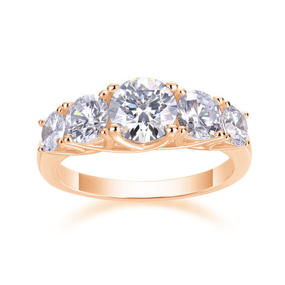 Deep Affection - Set With 1-carat Top-quality Moissanite S925 Silver And Platinum-plated Diamond Wedding Ring. The Ring Can Be Tested With A Diamond Pen In Gold And Rose Gold