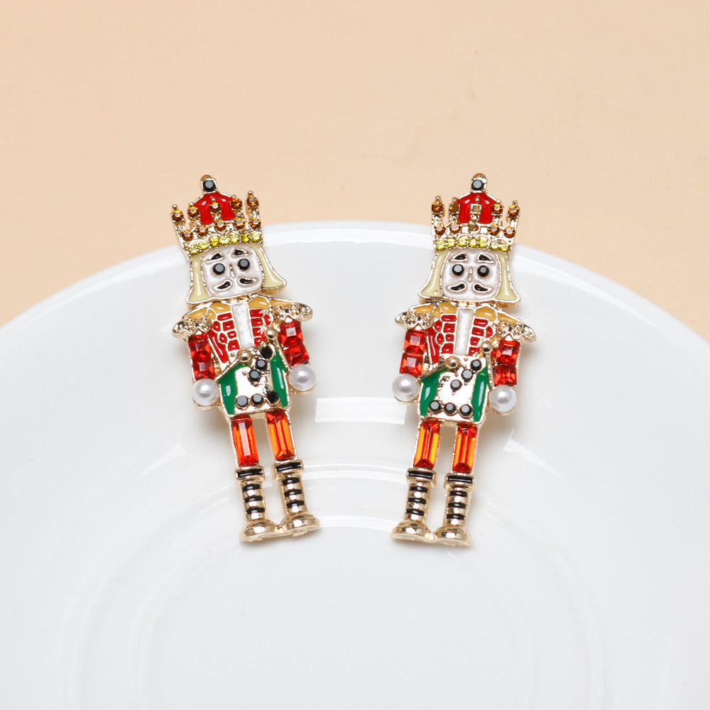 Alloy Personality Exaggerated Nutcracker Earrings