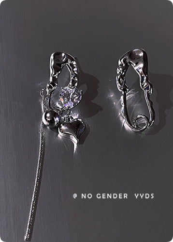 Asymmetrical Textured Stud Earrings For Women, Niche Design