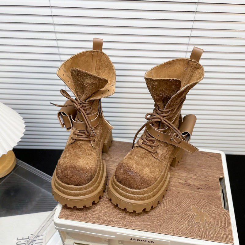 Suede Thick-soled Martin Boots For Women Autumn And Winter New Fashion