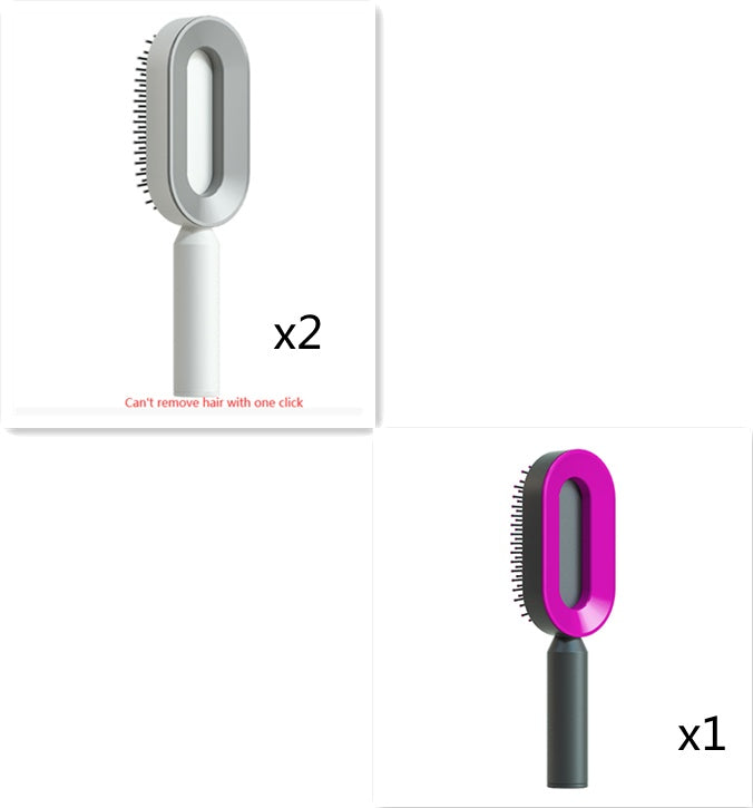 Self Cleaning Hair Brush For Women One-key Cleaning Hair Loss Airbag Massage Scalp Comb Anti-Static Hairbrush - SD & CO.