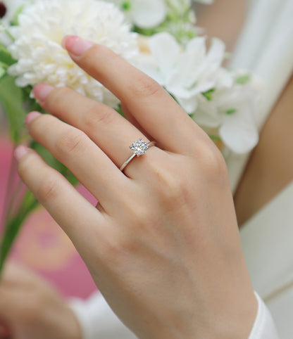 Oath - Set With 1-2 Carat Top-quality Moissanite S925 Silver And Platinum-plated Diamond Wedding Ring. The Ring Can Be Tested With A Diamond Pen. Gold Rose Gold